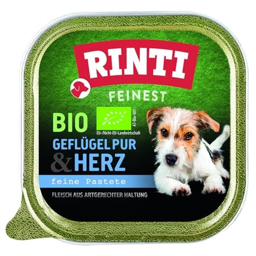 animonda Vom Feinsten Adult Hundefutter, Nassfutter für ausgewachsene Hunde, Mix 2 aus 4 Sorten, 22 x 150 g 5 Rinti | Bio-Kennerfleisch + Geflügelherzen | 11 x 150 g