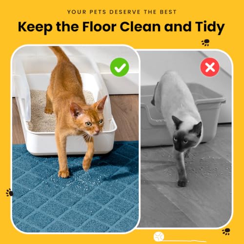 Image of Conlun Cat Litter Mat Litter Trapping Mat, 24 inch x 17 inch Navy
