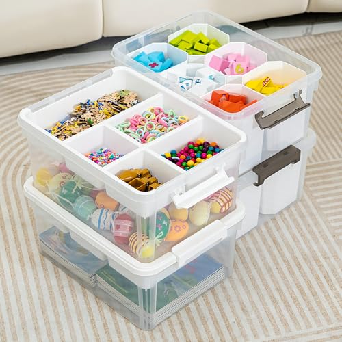 Image of Citylife 17QT 4-Pack Storage bins with Lid 6 Marker inserts Buildable Lid