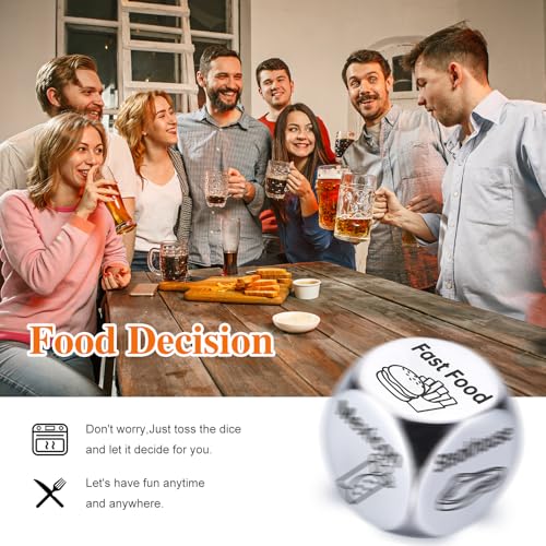 Stocking Stuffers for Adults – Hilarious Steel Food Decision Dice & Funny Gifts for Him Her