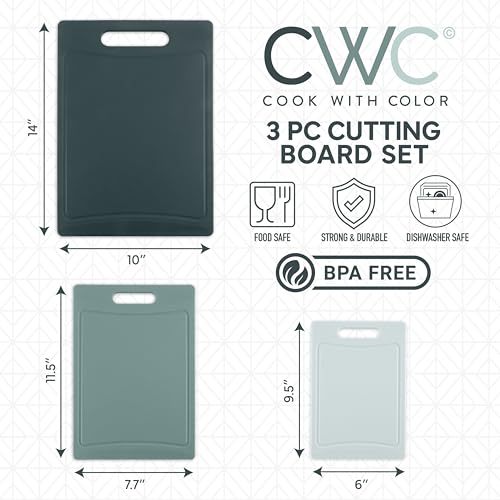 image for COOK WITH COLOR Non-Slip Cutting Board Set – Kitchen Essentials with