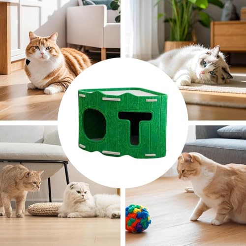 Cueva de fieltro gatos que soluciona el frío y el estrés de tu mascota 5