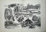 original old antique victorian print Crique de Puruni de Bateau des 1890 Anglais Guyane de Terrains aurifères
