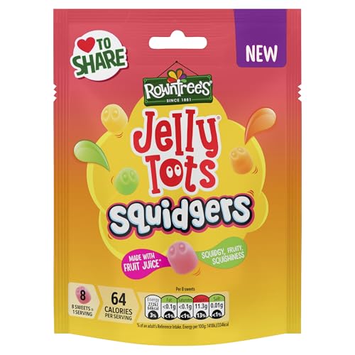 Rowntrees Fruit Pastilles Squidgers Sweets Sharing Bag 120g