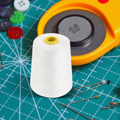 Hilo de coser de algodón 2 rollos 5000 yardas blanco miniatura 5