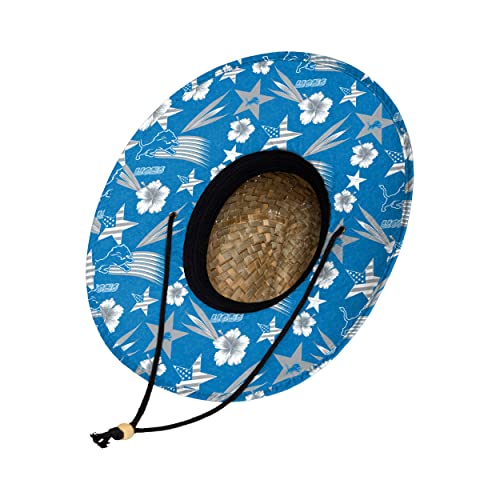 Image of NFL Team Logo Americana Floral Lifeguard Beach Straw Sun Hat