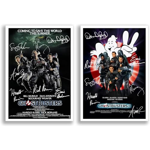 Ghostbusters All Movie Film Posters Cast Signed A4 Poster Photo Print Framed Autograph Gift Bill Murray Dan Aykroyd Sigourney Weaver (Both Movies A4 poster Only)