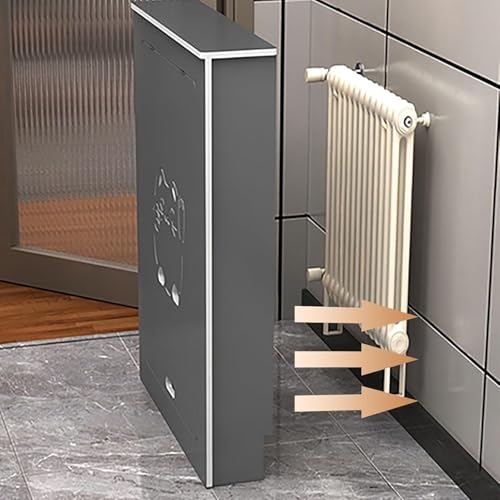 Cache-radiateur avec porte à abattant pour masquer un chauffage mural