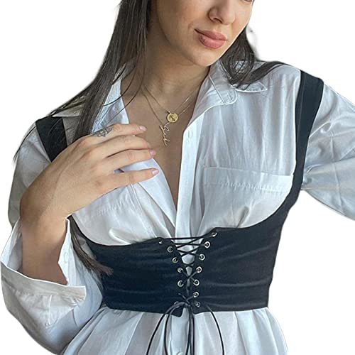 Women 'S Lace Up Corset Bustier Sexy Waist Trainer Belt Bustier Steampunk Underbust Corset (Black , S ) #TOP3