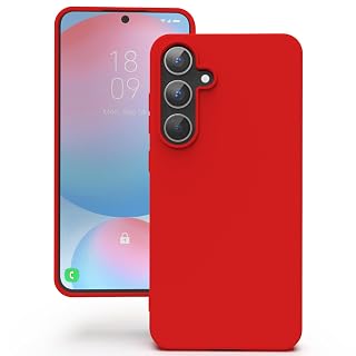 YATWIN Silicone Back Case for Samsung Galaxy S24 FE, Soft-Touch Phone Back Cover for Samsung Galaxy S24 FE - Red
