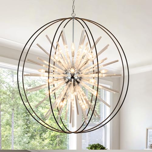 Image of Vezzio Modern Extra Large Crystal Chandeliers for High Ceilings