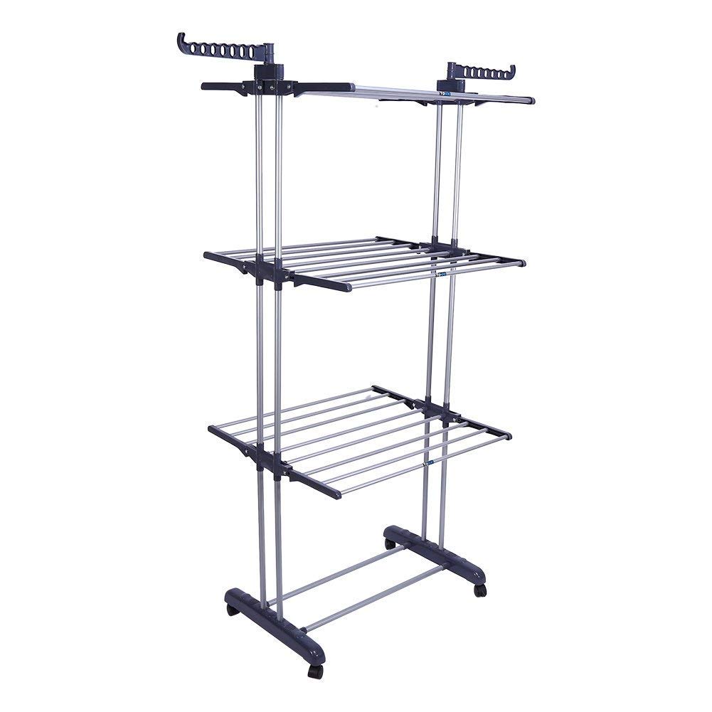 Buy Laundry Drying Rack, Foldable 3 Layer Tier Clothes Airer Hanger