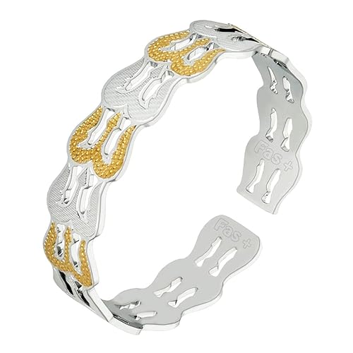 Fas + BKS5 Brass Metal Om Shiv Trishul Designer Flexible Free Size Kada Bracelets For Men And Boy