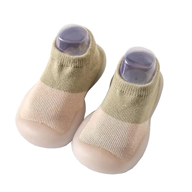 WEIRVI Kid's Multicolor Cotton and Silicon Rubber Shoes Cum Socks, Antislip Soft Sole Children's Shoes, Breathable Socks Shoes (Plain) 8 51YapEhpudL