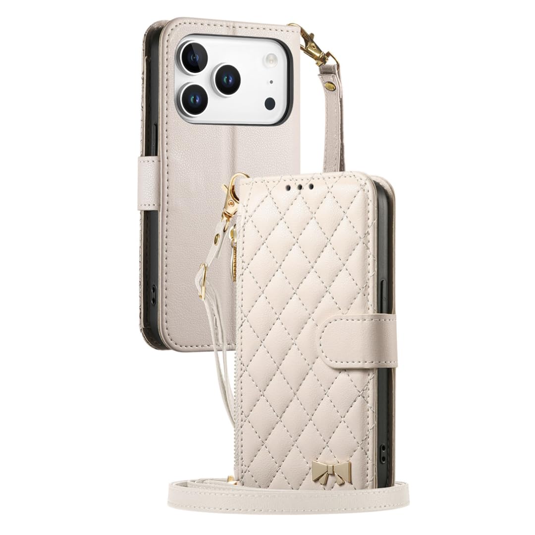 Etui typu crossbody z portfelem i uchwytem na telefon, z kieszeniami na karty i gotówkę, z paskiem (do iPhone'a Air/BIAŁY)