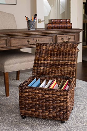 Birdrock Home Seagrass 2 Tier File Cubby Cabinet Vertical Storage Furniture Office Decor Home Decorative Box Filing Natural Wood Delivered Fully Assembled Hanging Letter And Legal