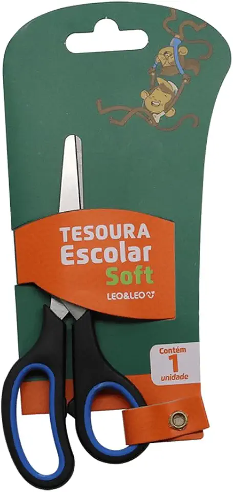 TESOURA ESCOLAR SOFT INOX 140MM CABO EMBORRAC.CX/24UND LEOELEO