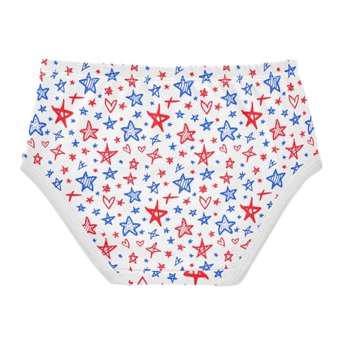 Joisal Stylish Girls Underwear Toddler 2t Cotton Girl Panties Cute Blue Red Stars Briefs Girls Undies2