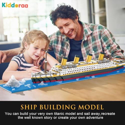 Image of Ship Micro Building Blocks Set, 1878+ PCS Historic Ocean Liner Ship Model for Teens & Adults 14+ | Collectible Display with 1 Year Manufacturing Warranty