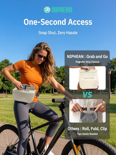 Image of niphean IPX7 Waterproof Fanny Pack, Magnetic One-Hand Closure Dry Bag