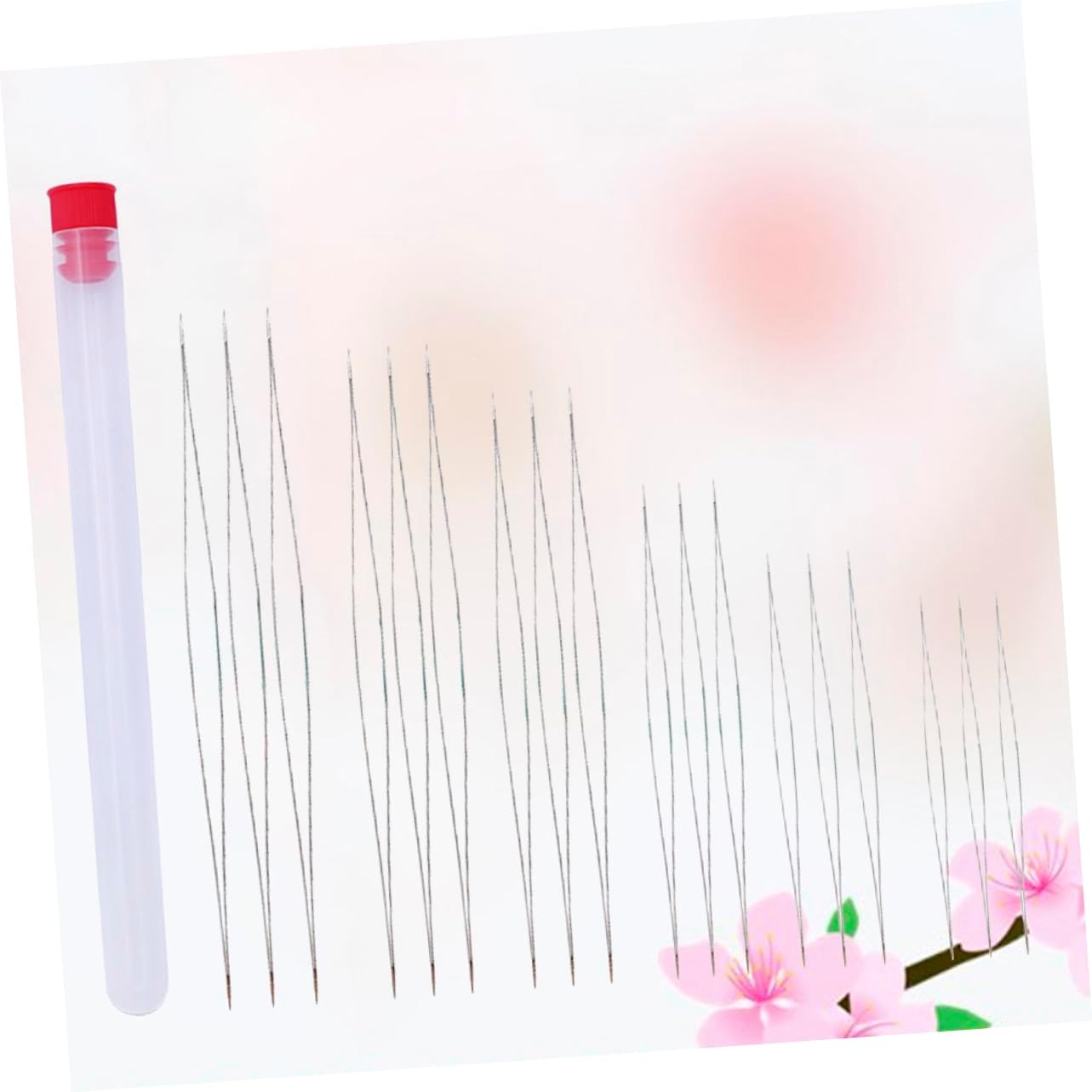 DOITOOL 18Pcs Beading Needle Kit with Threaders Eye Stitching Needles for DIY Jewelry Making Includes Storage Bottle with Red Cover for Crafts and Sewing Projects