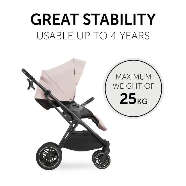 Image of Hauck Vision X Set 2 in 1 Pram & Stroller - Premium Pushchair with Carrycot, Reversible Seat, One-Hand Recline, UPF 50+ Canopy, Rubber Wheels, Foldable Design, Suitable from Birth to 4 Years (Up to 22 kg), Melange Beige