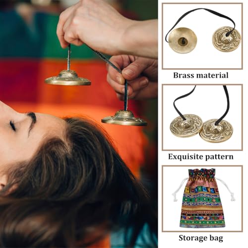 Cymbales tibétaines Tingsha au son cristallin pour carillon de méditation sonore