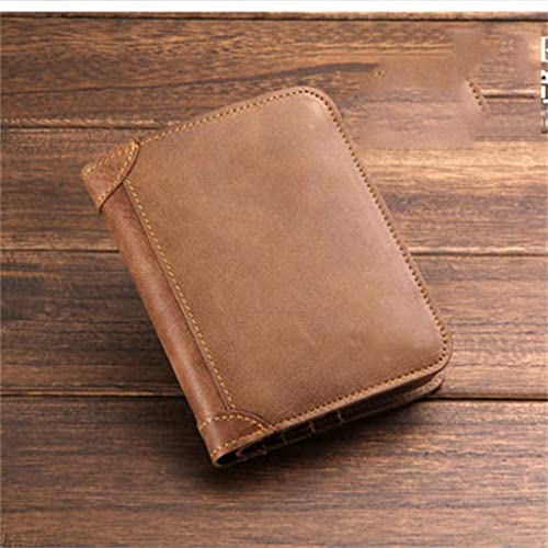 Men's Wallet Vintage Leather Money Clip Money Clip Hand Hold Bag，D-12 * 1.1 * 10cm4