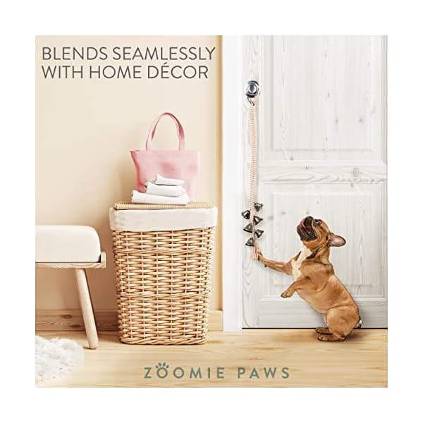 Zoomie-Paws-Hanging-Dog-Door-Bells-for-Dogs-and-Puppies-Dog-Doorbell-for-Potty-Training-Pet-Supplies-Bell-for-Dogs-to-Ring-to-Go-Outside-1-per-Pack Dog Doorbell for Potty Training
