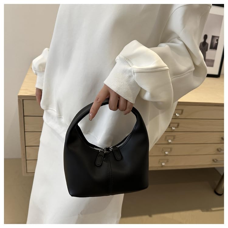 Bolso pequeño con asa superior para mujer, mini bolso de color caramelo, bolso veraniego sencillo para compras miniatura 6