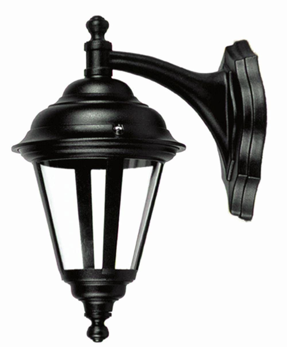 Licht-Erlebnisse Außen Wandlampe Schwarz Rustikal Aluminium IP44 ELEANOR Wandleuchte Terrasse Hauseingang Haustür Hof