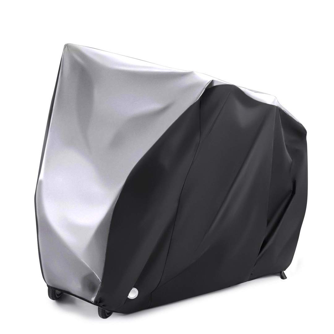 Alfheim Bike Cover for 2 bikes - 210D Nylon Heavy Duty Outdoor - Waterproof Breathable Bicycle Covers with 2 Lock Holes Anti-theft - Anti Dust Rust Rain Snow UV with storage bag