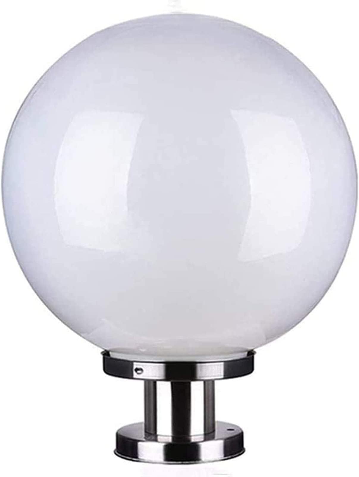 HGTYU Pedestal Lights Outdoor Pathway Lights Stainless Steel Pillar Lamp IP44 Waterproof Column Lamps Round Ball Pedestal Lamp Garden Patio Landscape Pillar Light