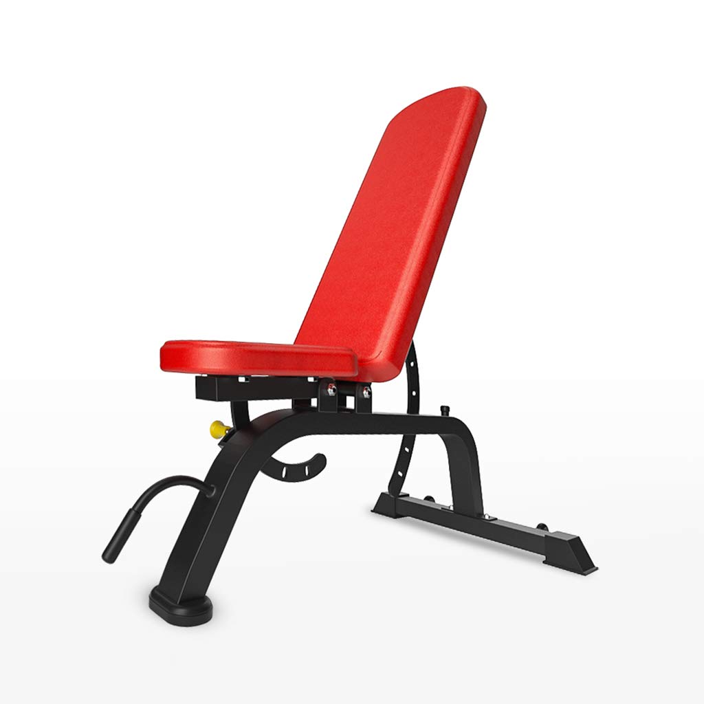N / A Panche pesiPanca con Manubri, Panca per Pesi Regolabile, Barre con Manubri per Sollevamento Pesi Sedile con Schienale, Tubi Addensati, Elevata capacità di Carico, Nero/Rosso(Color:style1)