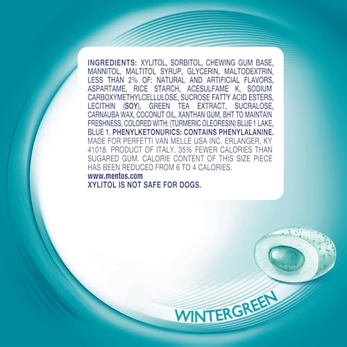 image for Mentos Pure Fresh Sugar-Free Chewing Gum with Xylitol, Wintergreen, Bu