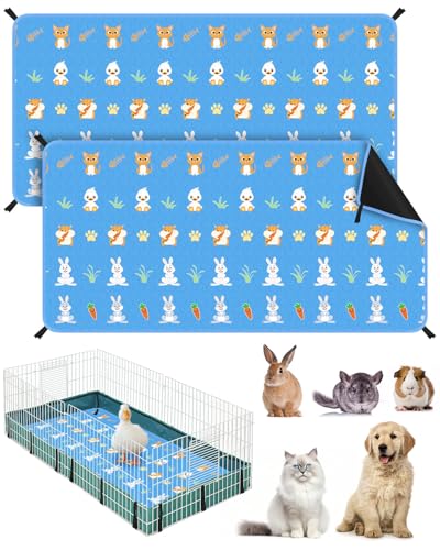 Bissap 2 Packs Guinea Pig Cage Liners, 48''X24'' Washable Guinea ...