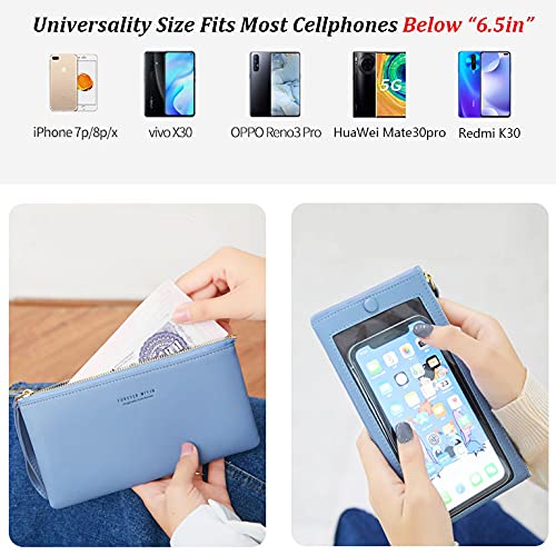 Women Touch Screen Crossbody Bags Cell Phone Wristlets Purse RFID Blocking Clutch Wallets Card Holder4