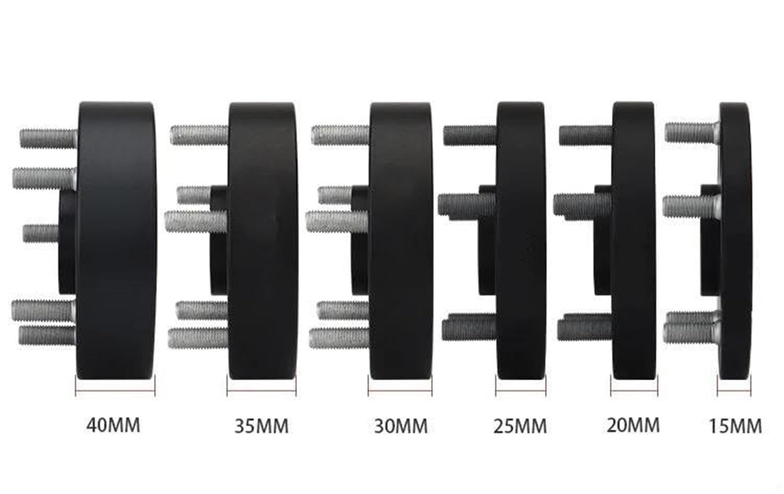 Dystanse 2 sztuki Pcd 5x114.3 Cb 66.5, do Cb=54.1mm 20/25/30/35/40mm Aluminiowy adapter dystansowy kół Lug Fit Ffor Universal Car Shims Plate Dystans do kół(BLACK 45mm CB 66.5)