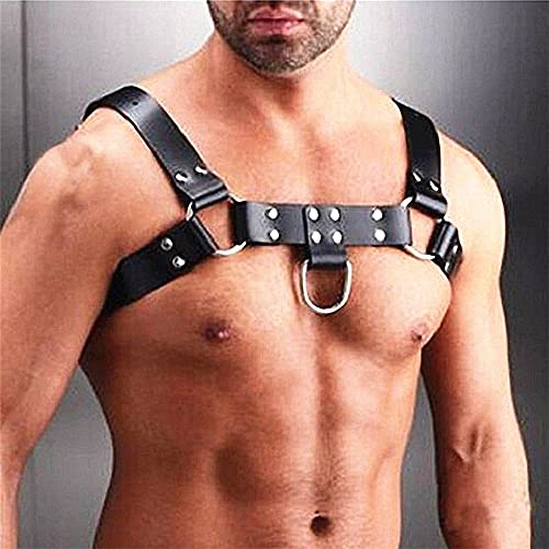 Image of Goobester Leather Chest Harness Men Adjustable Body Bondage Harness Belts