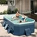 Foldable Pool, Non-Inflatable Swimming Pool for Kids, Adults and Pets, Large Portable Kids Pool for Outdoor Backyard Garden, 116