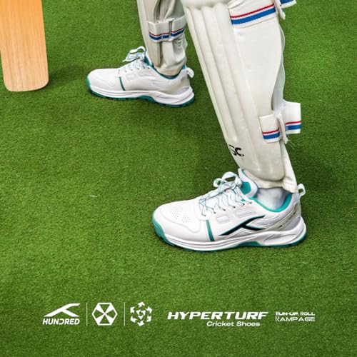 Image of Hundred HyperTurf Cricket Shoes | TerraSpike Rubber Studs Men | Embedded Support Plate for Stability | Lightweight & Durable | Ideal for Turf, Ground & Hard Surfaces