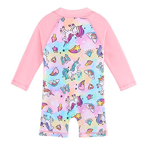 XFGIRLS Baby Girls Swimsuit One Piece Long Sleeve Rash Guard Shirts Quick-Dry Bathing Suit 1M-6M2