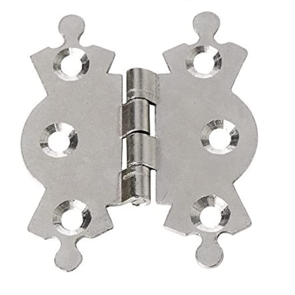 Merriway Bright Zinc Plated Bh02995 (2 Pcs) Butterfly Fancy Jewellery Box Hinges, 40Mm (1.1/2 Inch) - Pack Of 2 Pieces