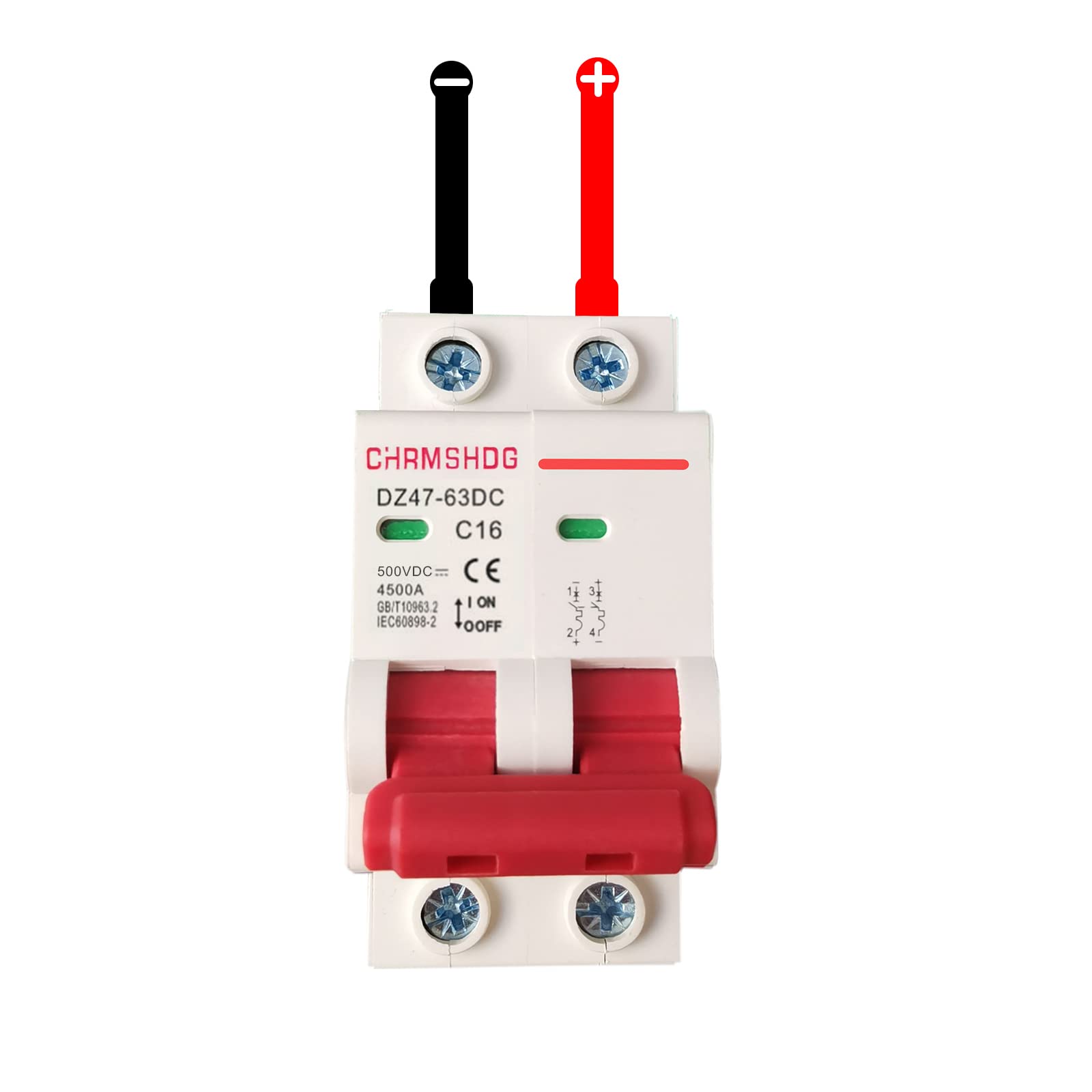 ZTTXL DC Miniature Circuit Breaker, 2 Pole 500V 16 Amp