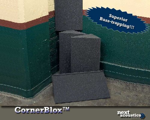 CornerBlox Acoustic Studio Foam Bass Traps - 4 pcs - Charcoal