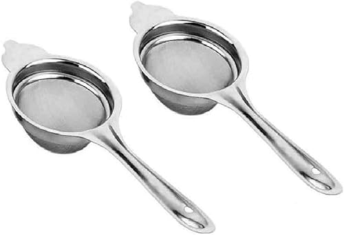 Chai Chalni de acero inoxidable Colador de té y caféChanni para cocina Red fuerteJalimallafiltro (paquete de 2)