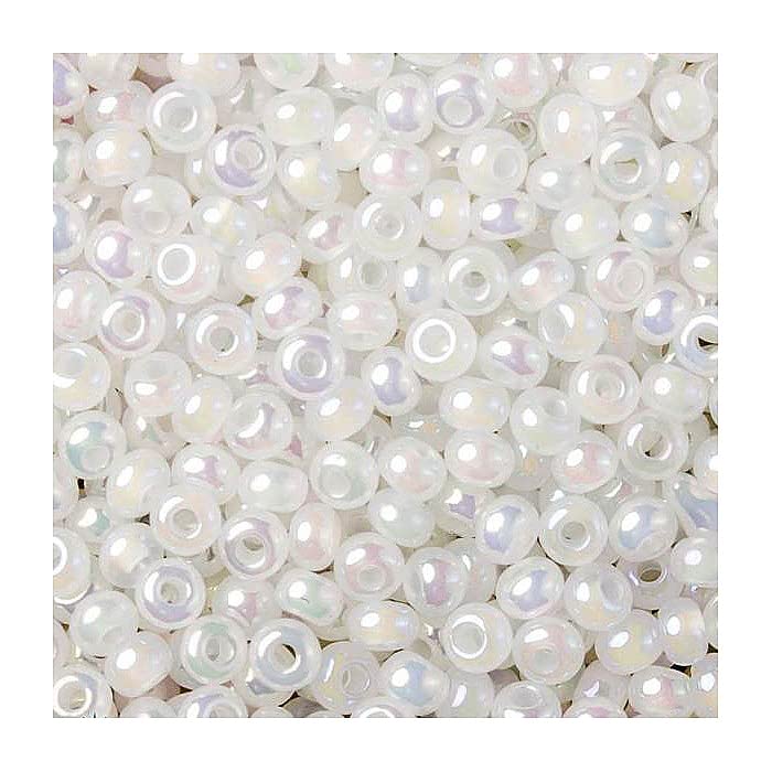 Bohemia Crystal Valley Preciosa Seed Beads 250 g 8/0 Opal Rainbow Metallised (Rocailles Preciosa Seed Beads Opal Rainbow Metallised) — image 1