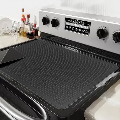 Stove Top Cover for Electric Stove 71 x 50 cm Ceramic Hob Cover Silicone Hob Stove Top Cover for Kitchen Range Covers for Electric Stove Black