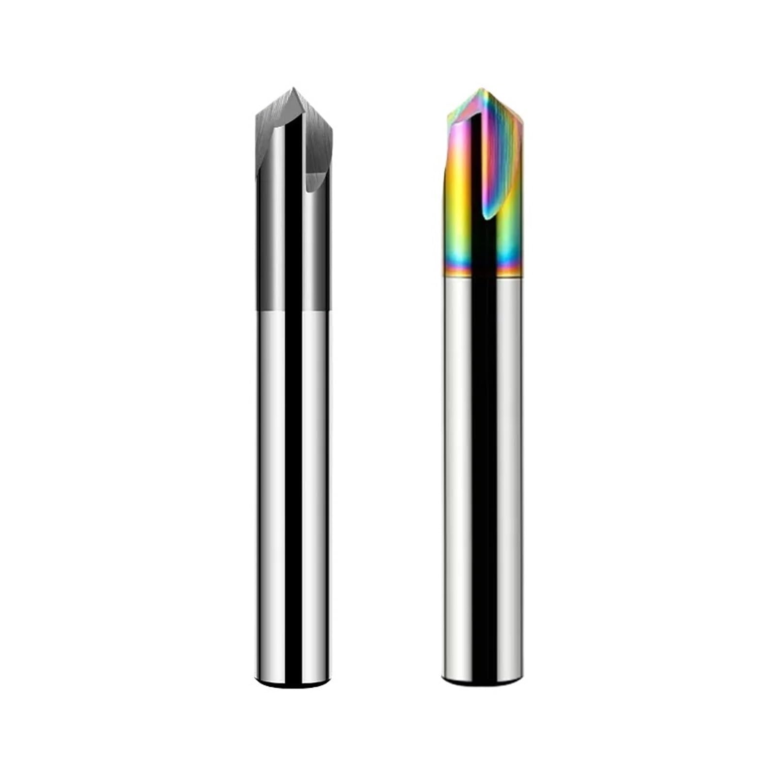 Fresa De Extremo De Chaflán Fresa de carburo de tungsteno de 3 flautas HRC65, 60/90/120 grados, biseladora CNC, herramientas de grabado(D3-D4-50L-3F,FOR ALUMINUM_90 DEGREES)
