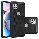 Moto One 5G ace Case, Motorola One 5G ace Case with HD Screen Protector,Giner Dual Layer Heavy-Duty Military-Grade Armor Defender Protective Phone Case Cover for Motorola Moto One 5G ace (Black Armor)